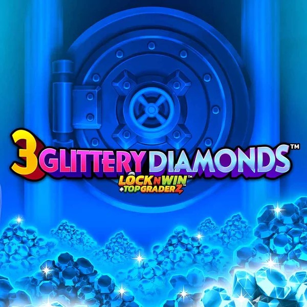 3 Glittery Diamonds casino game by PearFiction Studios – featured logo at LuckyHills Casino